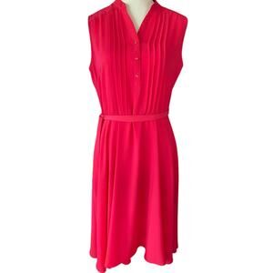 NWT Nanette Lepore Monticello Rose Lined Zip Pin Tuck Front Botton V neck Sz 4